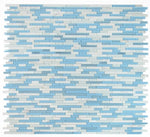 Horizon Sunrise Carrara Blue Linear Mosaic Wall Tile-Mixed Mosaic-American Tile Depot