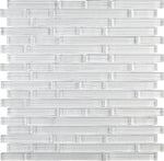 Horizon Sunrise Silver White Linear Glass Mosaic Wall Tile-Glass Mosaic-American Tile Depot