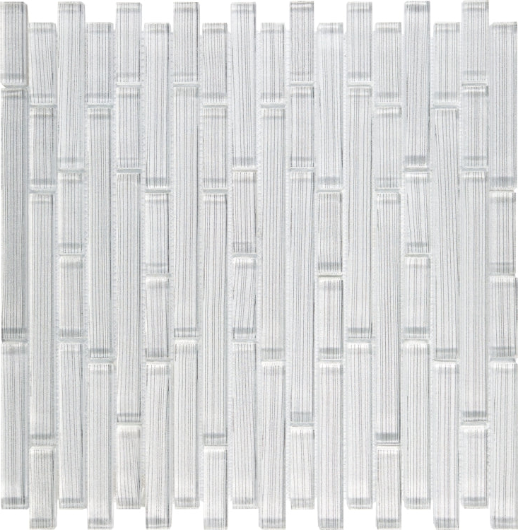 Horizon Sunrise Silver White Linear Glass Mosaic Wall Tile-Glass Mosaic-American Tile Depot