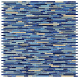 Horizon Sunset Sapphire Glossy Linear Glass Mosaic Tile