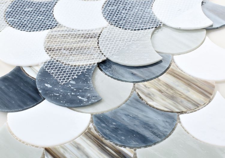 Seashell Beach Scale Glass Mosaic Tile-Glass Mosaic-American Tile Depot