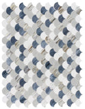 Seashell Beach Scale Glass Mosaic Tile