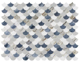 Seashell Beach Scale Glass Mosaic Tile