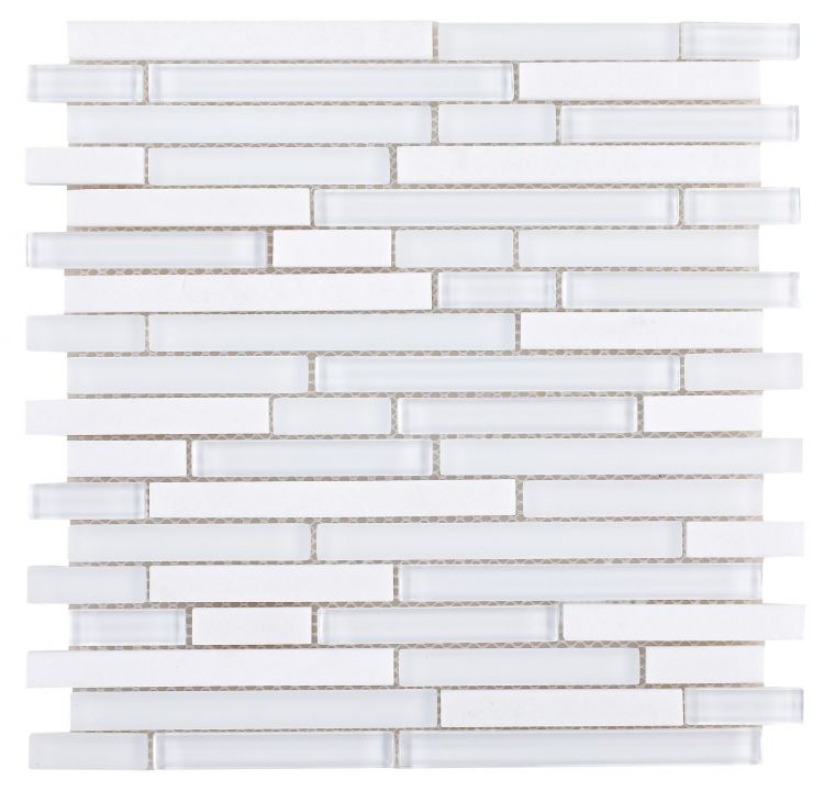 Horizon Sunrise Thassos White Linear Mosaic Wall Tile-Mixed Mosaic-American Tile Depot