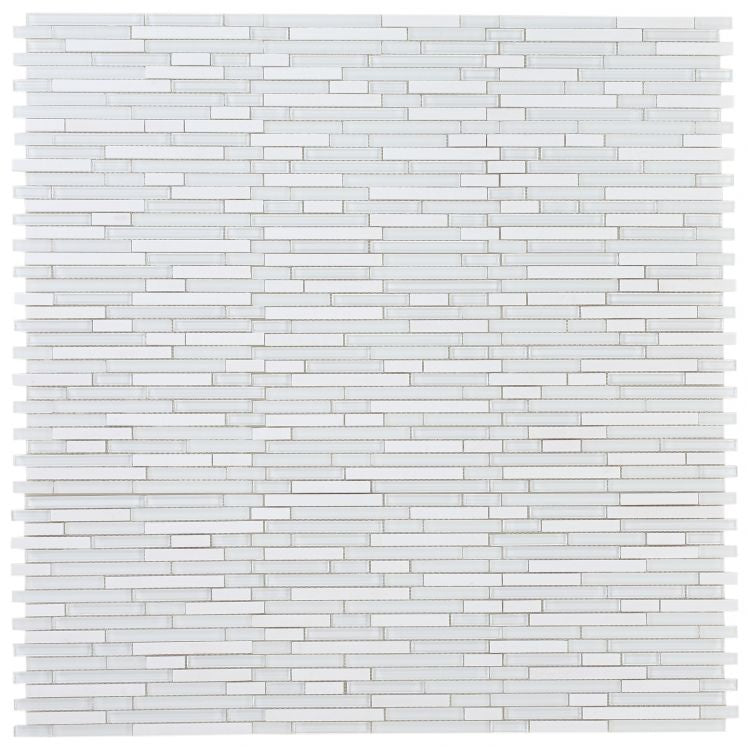 Horizon Sunrise Thassos White Linear Mosaic Wall Tile-Mixed Mosaic-American Tile Depot