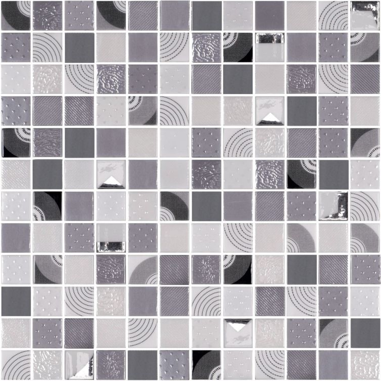 1 x 1 Phoenix Malla Shasta Polished Square Glass Mosaic Tile-Recycled Glass Mosaic-American Tile Depot