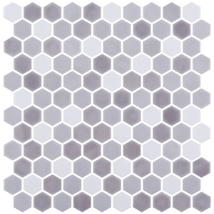 Phoenix Stoneglass Anchor Malla Hexagon Glass Mosaic Tile-Recycled Glass Mosaic-American Tile Depot