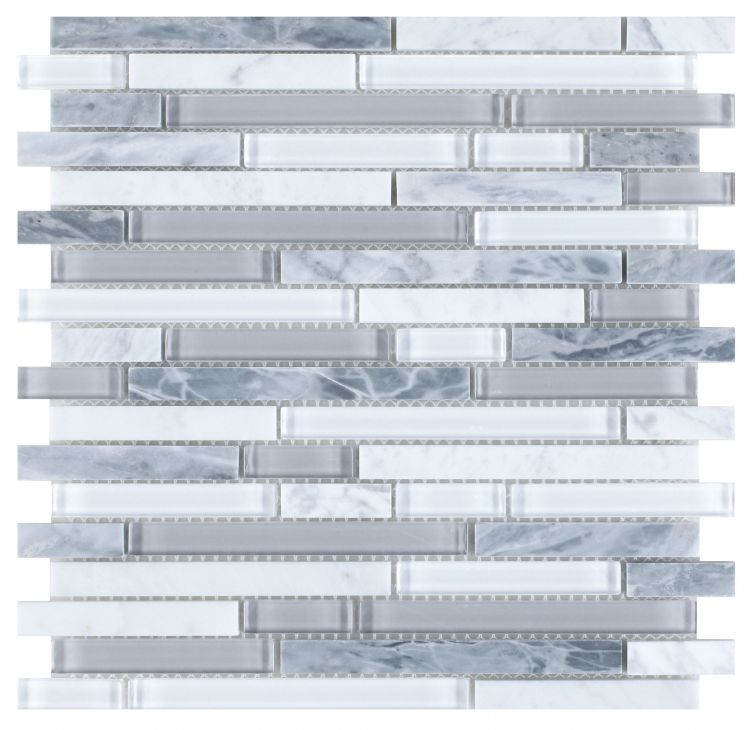 Horizon Sunrise Montage Grey Linear Mosaic Wall Tile-Mixed Mosaic-American Tile Depot