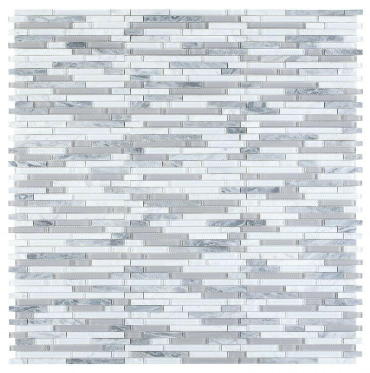 Horizon Sunrise Montage Grey Linear Mosaic Wall Tile-Mixed Mosaic-American Tile Depot