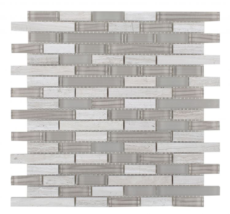 Horizon Sunrise Snow Stack Linear Mosaic Wall Tile-Mixed Mosaic-American Tile Depot