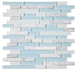 Horizon Sunrise Carrara Turquoise Linear Mosaic Wall Tile-Mixed Mosaic-American Tile Depot