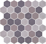 Phoenix Stoneglass Mixed Grey Matte Hexagon Glass Mosaic Tile-Recycled Glass Mosaic-American Tile Depot