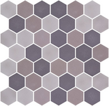 Phoenix Stoneglass Mixed Grey Matte Hexagon Glass Mosaic Tile