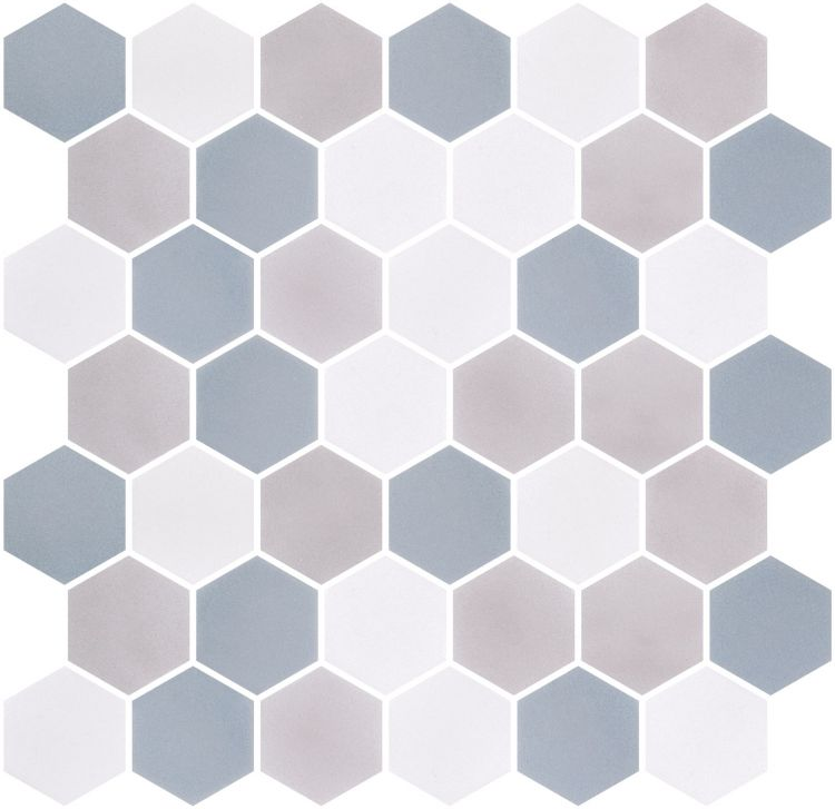 Phoenix Stoneglass XL Sky Matte Hexagon Glass Mosaic Tile-Recycled Glass Mosaic-American Tile Depot