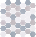 Phoenix Stoneglass XL Sky Matte Hexagon Glass Mosaic Tile-Recycled Glass Mosaic-American Tile Depot