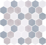 Phoenix Stoneglass XL Sky Matte Hexagon Glass Mosaic Tile