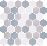 Phoenix Stoneglass XL Sky Matte Hexagon Glass Mosaic Tile