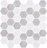 Phoenix Stoneglass XL Soft Matte Hexagon Glass Mosaic Tile