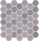 Phoenix Stoneglass XL Light Brun Matte Hexagon Glass Mosaic Tile