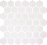 Phoenix Stoneglass XL White Matte Hexagon Glass Mosaic Tile-Recycled Glass Mosaic-American Tile Depot