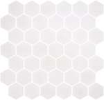 Phoenix Stoneglass XL White Matte Hexagon Glass Mosaic Tile-Recycled Glass Mosaic-American Tile Depot