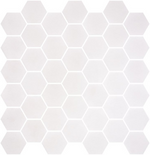 Phoenix Stoneglass XL White Matte Hexagon Glass Mosaic Tile-Recycled Glass Mosaic-American Tile Depot