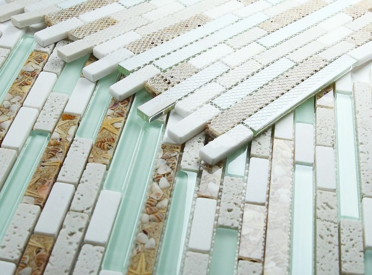 Horizon Sunrise Pelasgus Light Linear Mosaic Wall Tile-Mixed Mosaic-American Tile Depot