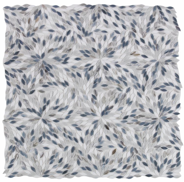 Laurel Beach Flower Glass Mosaic Tile-Glass Mosaic-American Tile Depot