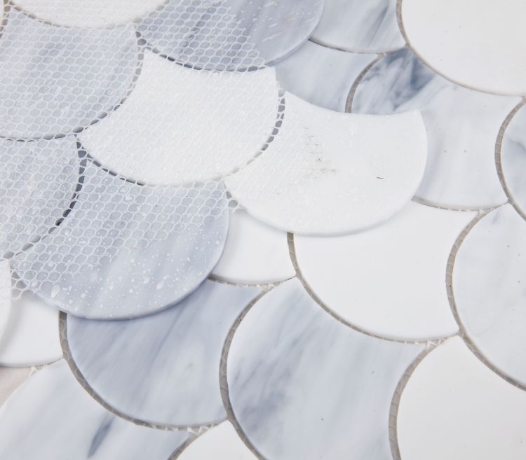 Seashell Loft Scale Glass Mosaic Tile-Glass Mosaic-American Tile Depot