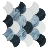 Seashell Grey Scale Glass Mosaic Tile