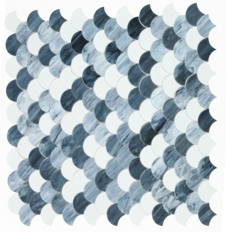 Seashell Grey Scale Glass Mosaic Tile-Glass Mosaic-American Tile Depot