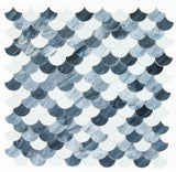 Seashell Grey Scale Glass Mosaic Tile