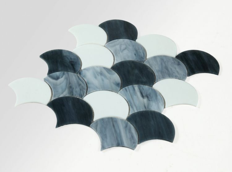 Seashell Grey Scale Glass Mosaic Tile-Glass Mosaic-American Tile Depot