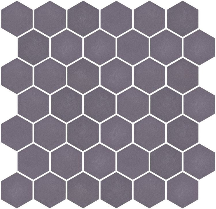 Phoenix Stoneglass XL Grey Matte Hexagon Glass Mosaic Tile-Recycled Glass Mosaic-American Tile Depot