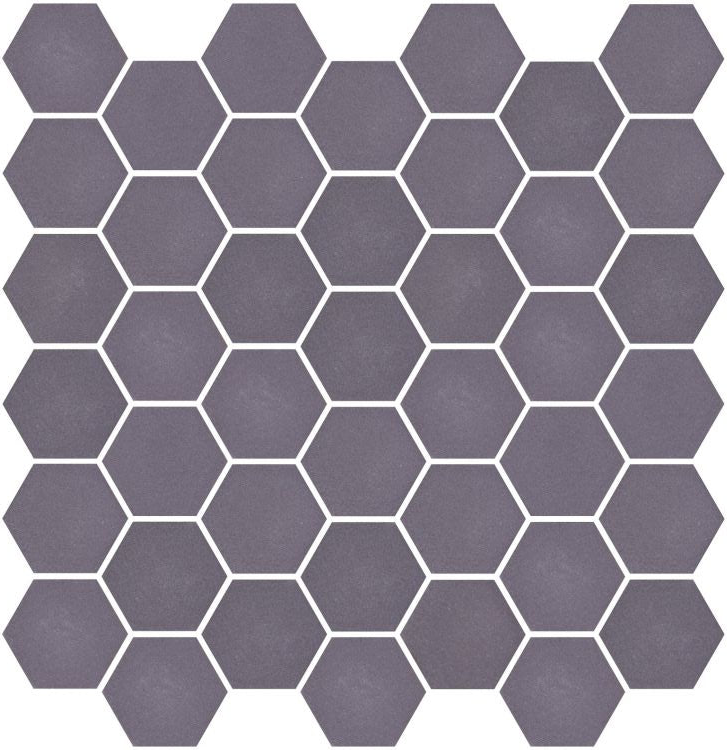 Phoenix Stoneglass XL Grey Matte Hexagon Glass Mosaic Tile-Recycled Glass Mosaic-American Tile Depot