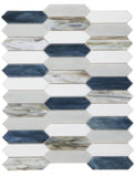 Arrow Beach Elongated Hexagon Glass Mosaic Tile