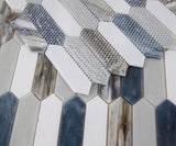 Arrow Beach Elongated Hexagon Glass Mosaic Tile