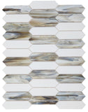 Arrow Dawn Elongated Hexagon Glass Mosaic Tile