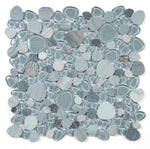 Preach Blue Pebble Mosaic Tile-Mixed Mosaic-American Tile Depot