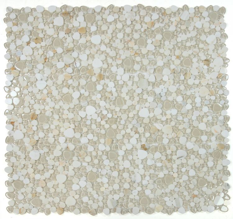 Preach Calacatta Gold Pebble Mosaic Tile-Mixed Mosaic-American Tile Depot