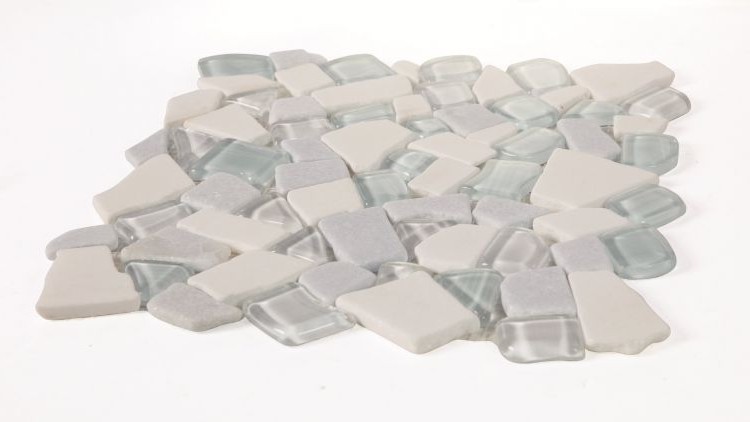 Drop Sky Rubble Mosaic Wall Tile-Mixed Mosaic-American Tile Depot