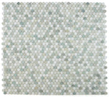 Curvus Green Honed Circular Marble Mosaic Tile