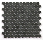 Curvus Basalt Circular Marble Mosaic Tile-Marble Mosaic-American Tile Depot