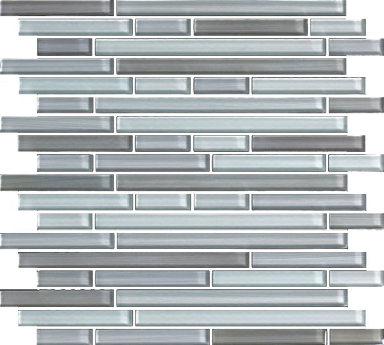 Horizon Sunset Grey Goose Linear Glass Mosaic Wall Tile-Glass Mosaic-American Tile Depot