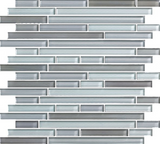 Horizon Sunset Grey Goose Linear Glass Mosaic Wall Tile