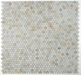 Curvus Calacatta Honed Circular Marble Mosaic Tile