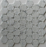 Phoenix Marbling Teal Polished Hexagon Glass Mosaic Tile-Recycled Glass Mosaic-American Tile Depot