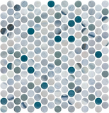 Phoenix Penny Grey Circular Glass Mosaic Tile-Recycled Glass Mosaic-American Tile Depot