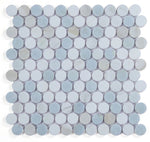 Curvus Sky Polished Circular Marble Mosaic Tile-Marble Mosaic-American Tile Depot