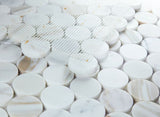 2 x 2 Curvus Large Calacatta Honed Circular Marble Mosaic Tile